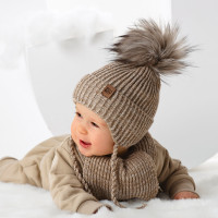 Čiapky kojenecké - zimné - detské chlapčenské so šálikom - model - 3/825